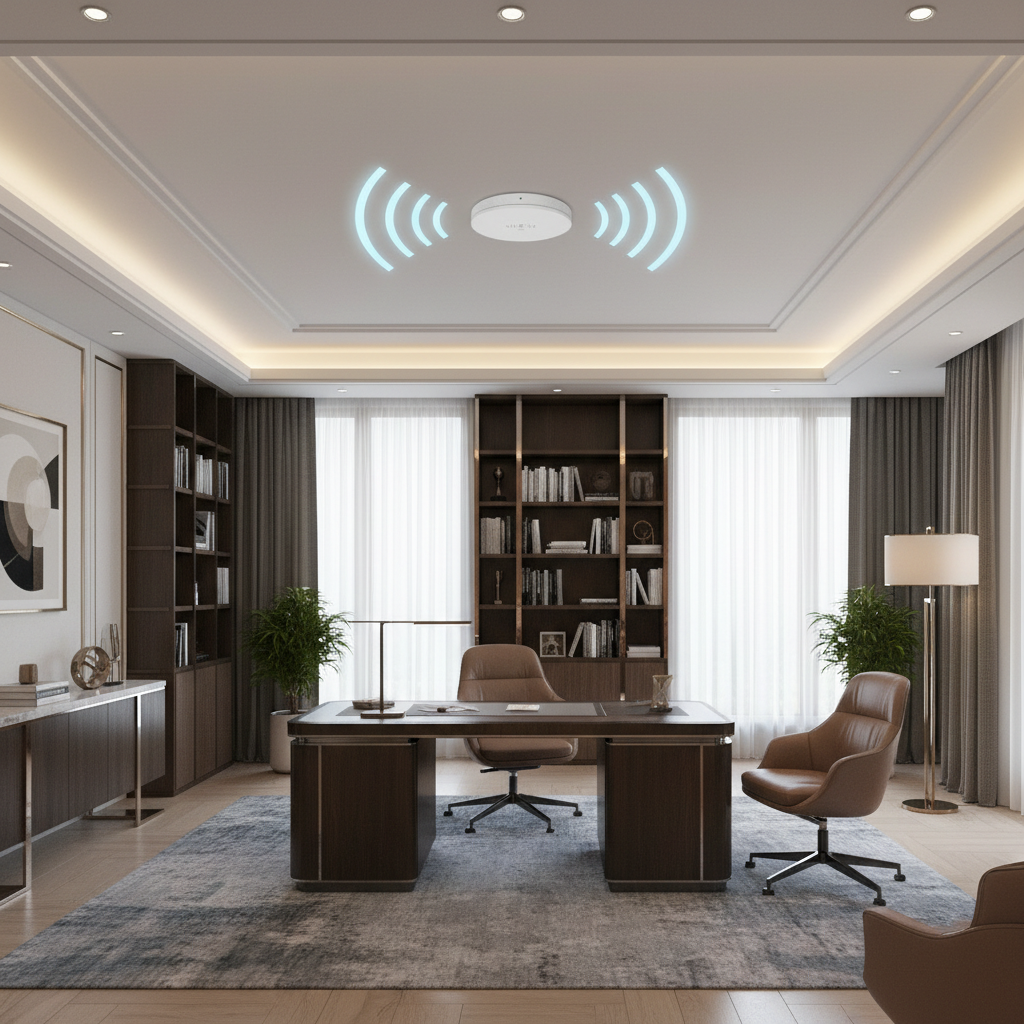 Home office com antena UniFi U7 Pro